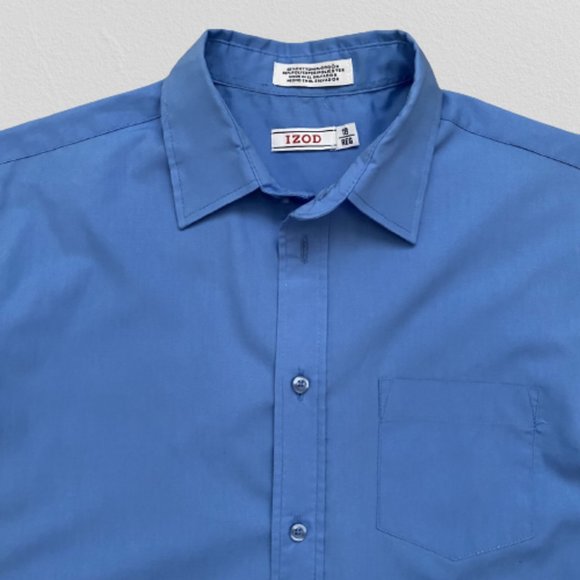 Blue Izod button down dress shirt size 18 regular - Picture 4 of 8